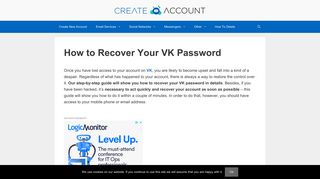 
                            2. How to Recover Your VK Password in 4 Steps [With ... - Create Account