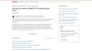 
                            5. How to redeem a DIRECTV Total Rewards gift card - Quora