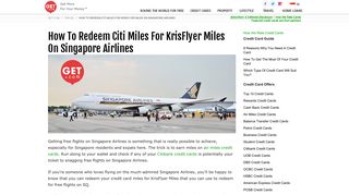 
                            9. How To Redeem Citi Miles For KrisFlyer Miles On Singapore Airlines