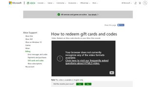 
                            1. How to redeem gift cards and codes - Xbox