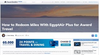 
                            5. How to Redeem Miles With EgyptAir Plus for Award Travel - AwardWallet