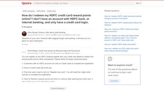 
                            12. How to redeem my HDFC credit card reward points online - Quora