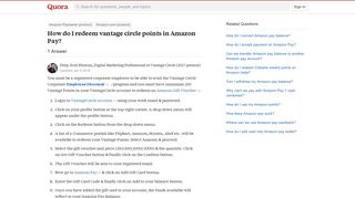 
                            12. How to redeem vantage circle points in Amazon Pay - Quora