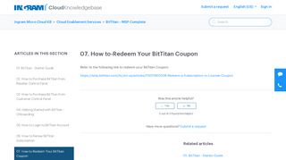 
                            6. How to-Redeem Your BitTitan Coupon – Ingram Micro Cloud KB