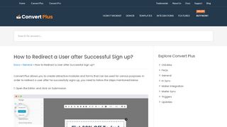
                            12. How to Redirect a User after Successful Sign up? - ConvertPlus