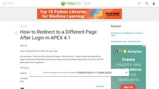 
                            3. How to Redirect to a Different Page After Login in APEX 4.1 - IT Toolbox