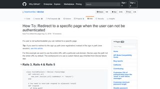 
                            2. How To: Redirect to a specific page when the user can not be ... - GitHub