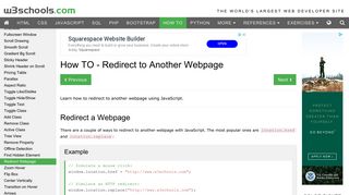 
                            10. How To Redirect to Another Webpage - W3Schools