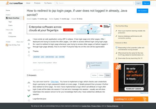 
                            10. How to redirect to jsp login page, if user does not logged in ...