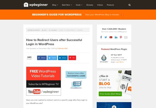 
                            5. How to Redirect Users after Successful Login in WordPress