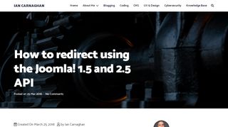 
                            11. How to redirect using the Joomla! 1.5 and 2.5 API - Ian Carnaghan