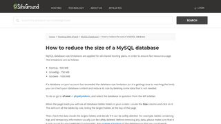 
                            5. How to reduce the size of a MySQL database - SiteGround