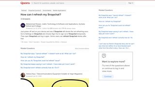 
                            9. How to refresh my Snapchat - Quora