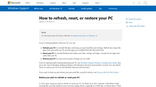 
                            6. How to refresh, reset, or restore your PC - Windows Help