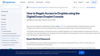 
                            13. How to Regain Access to Droplets using the DigitalOcean Droplet ...