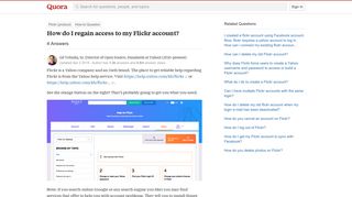 
                            6. How to regain access to my Flickr account - Quora