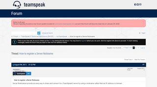 
                            4. How to register a Server Nickname - TeamSpeak