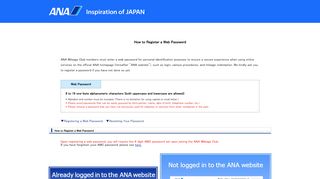 
                            8. How to Register a Web Password ANA