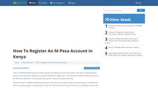 
                            10. How To Register An M-Pesa Account In Kenya - ZaKenya