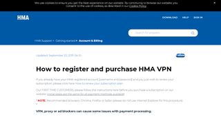 
                            3. How to register and purchase HMA! Pro VPN – Hide My Ass! Support
