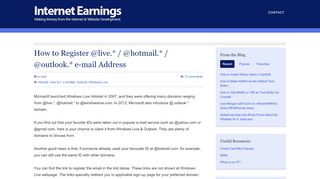 
                            7. How to Register @live.* / @hotmail.* / @outlook.* e ... - Internet Earnings