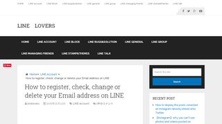 
                            6. How to register, check, change or delete your Email address on LINE ...