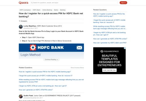 
                            10. How to register for a quick-access PIN for HDFC Bank net banking ...