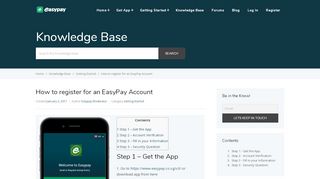 
                            2. How to register for an EasyPay Account - Easypay Wallet