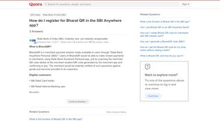 
                            1. How to register for Bharat QR in the SBI Anywhere app - Quora