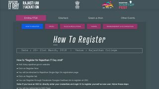 
                            3. How to “Register for Emitra/ITGK - Rajasthan IT Day -2018