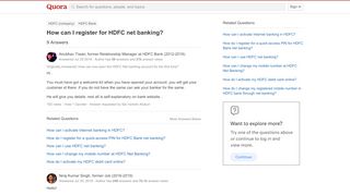 
                            4. How to register for HDFC net banking - Quora