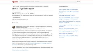 
                            6. How to register for nptel - Quora