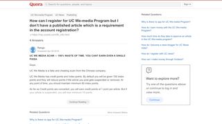 
                            6. How to register for UC We-media Program but I don't have a ...