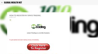
                            3. HOW TO REGISTER IN 10IN10 TRADING - global wealth net