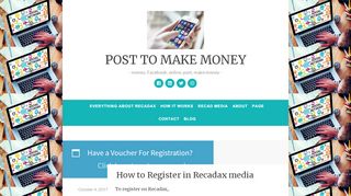 
                            7. How to Register in Recadax media – POST TO MAKE MONEY