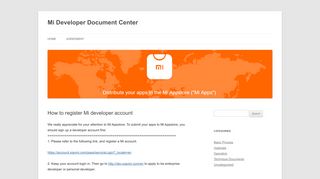 
                            1. How to register Mi developer account | Mi Developer Document Center