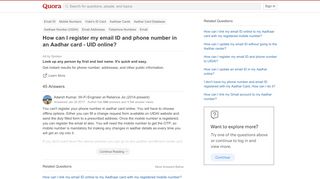 
                            9. How to register my email ID and phone number in an Aadhar card ...