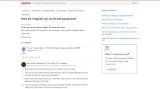 
                            5. How to register my Jio ID and password - Quora