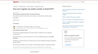 
                            9. How to register my mobile number in Airtel DTH - Quora