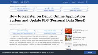 
                            6. How to Register on DepEd Online Application System and Update ...