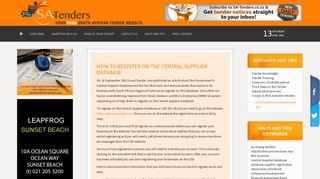
                            5. How to Register on the Central Supplier Database | SA-Tenders.co.za