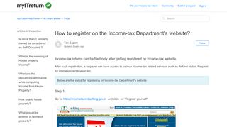 
                            10. How to register on the Income-tax Department's website? – myITreturn ...