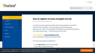 
                            12. How to register on www.evergabe.nrw.de | Thalea