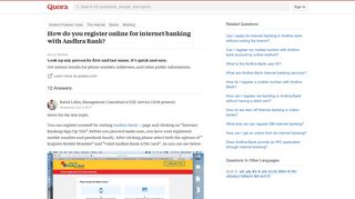 
                            9. How to register online for internet banking with Andhra Bank - Quora