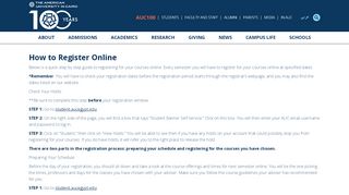 
                            6. How to Register Online | The American University in Cairo