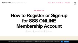 
                            7. How to Register or Sign-up for SSS ONLINE Membership Account ...