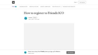
                            2. How to register to Friendz ICO – Friendz – Medium