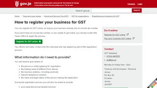 
                            13. How to register your business for GST - States of Jersey