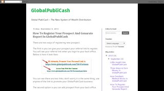 
                            1. How To Register Your Prospect And Genarate Report - GlobalPubliCash