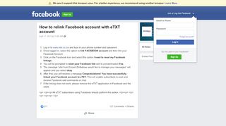 
                            3. How to relink Facebook account with eTXT account | Facebook